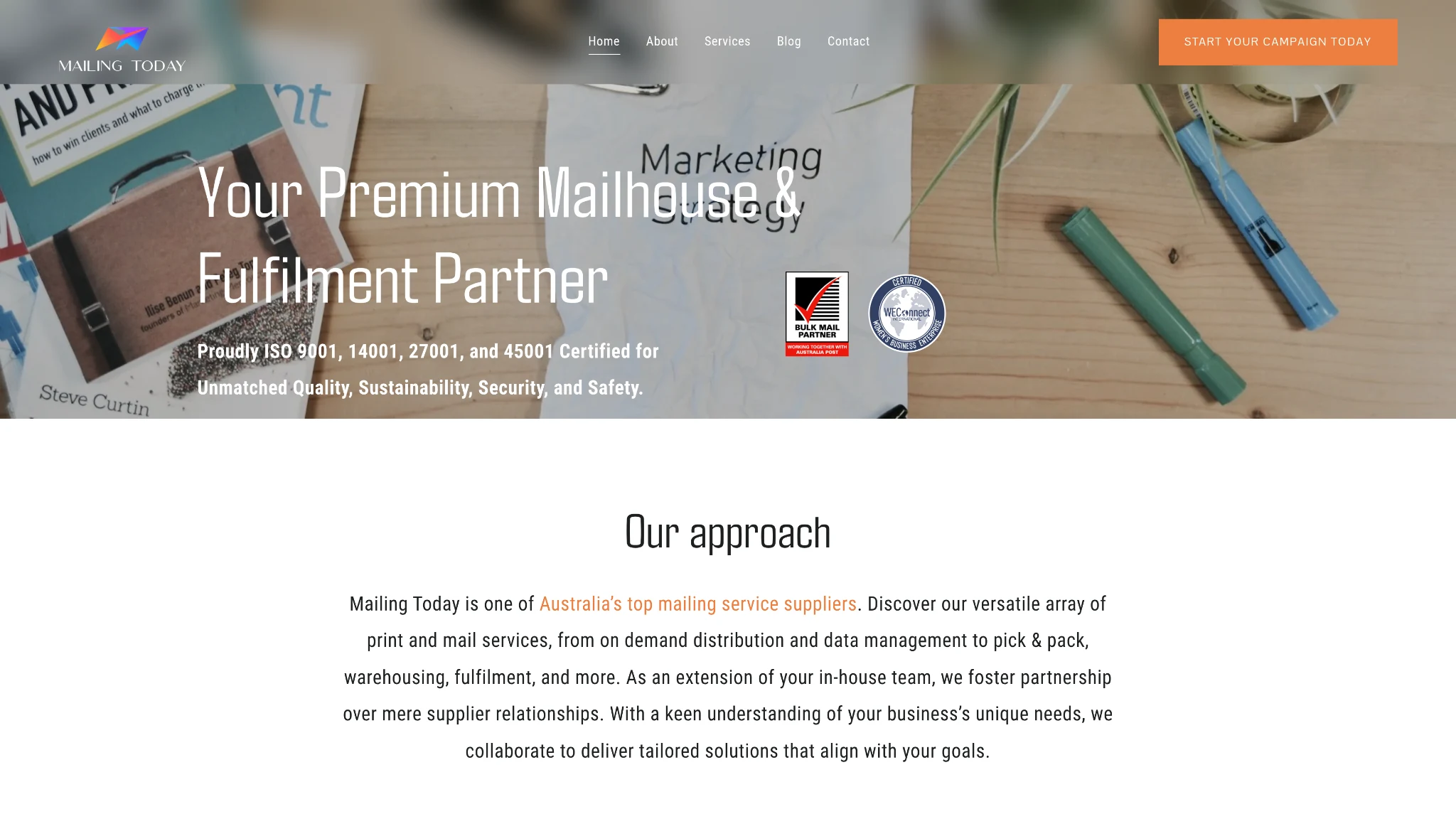 Mailing Today website homepage